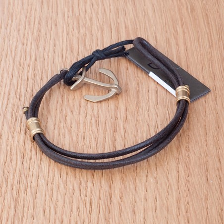 BRACCIALE CORDINO CERATO CON ANCORA