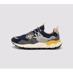 FLOWER MOUNTAIN Yamano in Suede e Nylon col. Navy-blue- grey