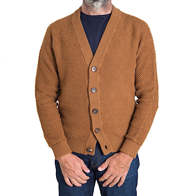 AROVESCIO CARDIGAN PUNTO PELLICCIA ART. 11117 COL. CARAMELLO